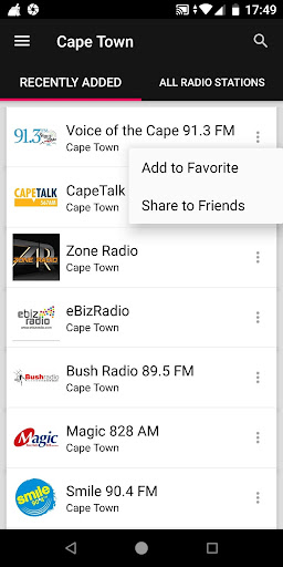 Cape Town Radio Stations ekran görüntüsü