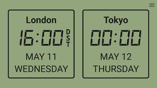 World Clock Dual Digital Clock ekran görüntüsü