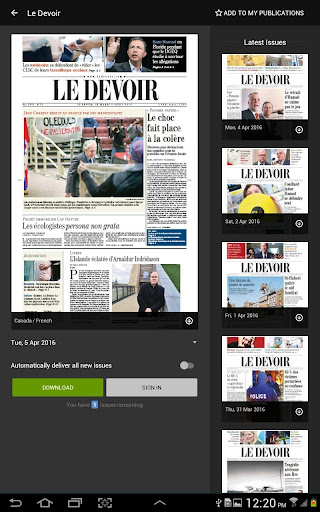 Le Devoir virtuel ekran görüntüsü