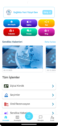 Sağlıkta Yeni Yüzyıl Sendikası ekran görüntüsü