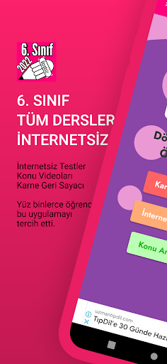 6. Sınıf Tüm Ders İnternetsiz ekran görüntüsü