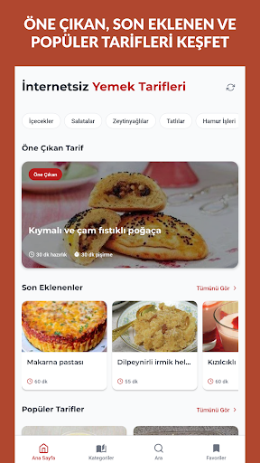 İnternetsiz Yemek Tarifleri ekran görüntüsü