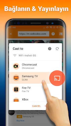 Şuraya yayınla TV: Chromecast ekran görüntüsü