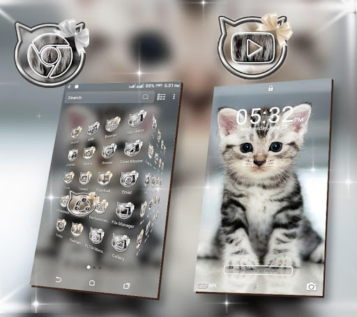 Cute Cat Launcher Theme ekran görüntüsü
