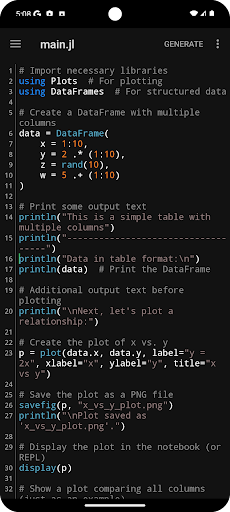 Pialytic Julia Editor ekran görüntüsü