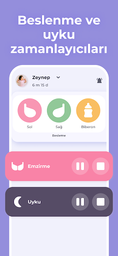 Emzirme takibi yenidoğan bébé ekran görüntüsü
