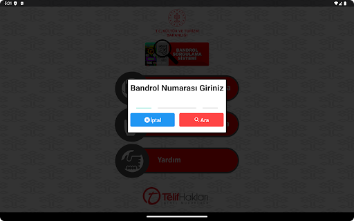 Bandrol Sorgulama ekran görüntüsü