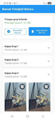 Benzer Fotoğraf Temizleyici AI ekran görüntüsü
