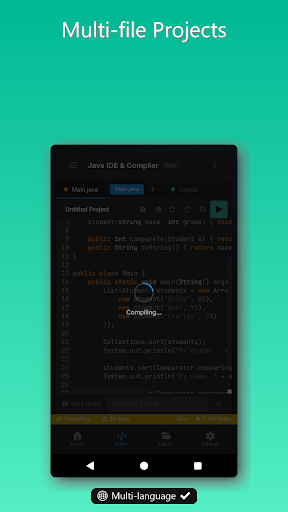 Java IDE & Compiler ekran görüntüsü