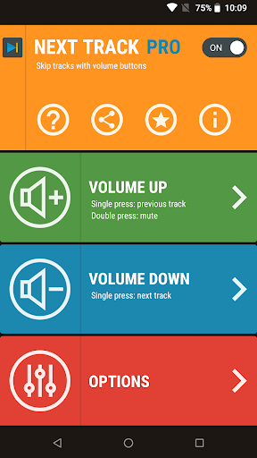 Next Track: Volume button skip ekran görüntüsü