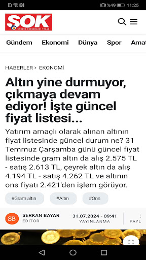 Şok Gazetesi ekran görüntüsü