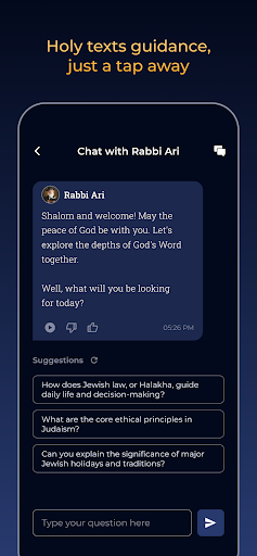 Rabbi Ari: AI Judaism Chatbot ekran görüntüsü