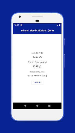 Ethanol Blend Calculator E85 ekran görüntüsü