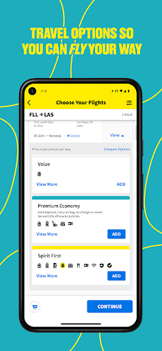 Spirit Airlines ekran görüntüsü