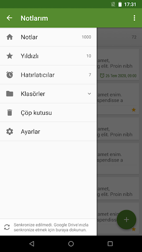 Notlarım - Not Defteri ekran görüntüsü