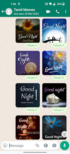 Good Night Stickers ekran görüntüsü