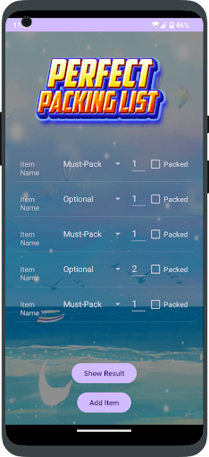 Perfect Packing List ekran görüntüsü