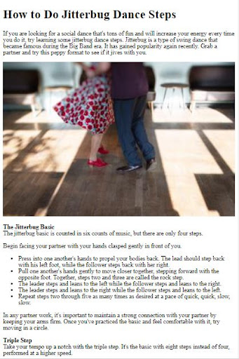 How to Dance the Jitterbug ekran görüntüsü