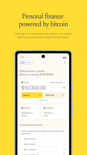 Fold: Bitcoin Personal Finance ekran görüntüsü