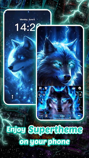 Thunder Neon Wolf Tema ekran görüntüsü