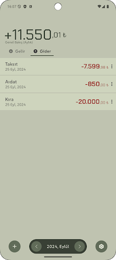 Masraf Yönetimi ekran görüntüsü