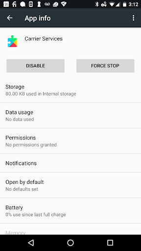 Carrier Services ekran görüntüsü