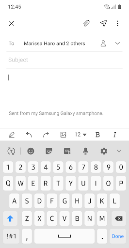 Samsung Email ekran görüntüsü