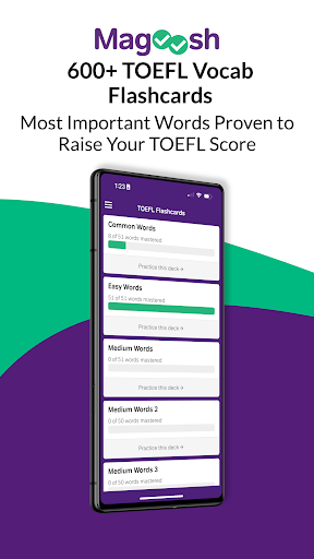 TOEFL Vocabulary Flashcards ekran görüntüsü