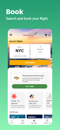 Ethiopian Airlines ekran görüntüsü