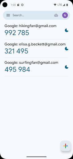 Google Authenticator ekran görüntüsü