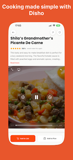 Disho: Video Recipes & Planner ekran görüntüsü