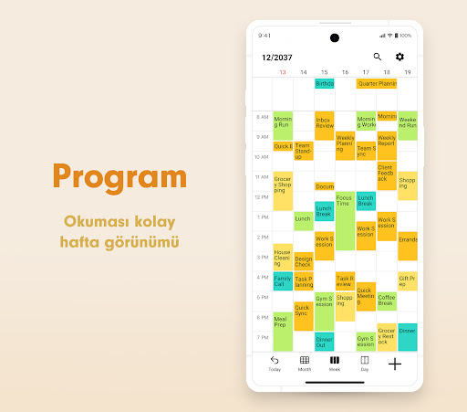 N Takvim: Haftalık planlayıcı ekran görüntüsü