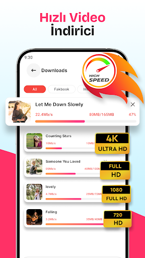 All video indirici ekran görüntüsü