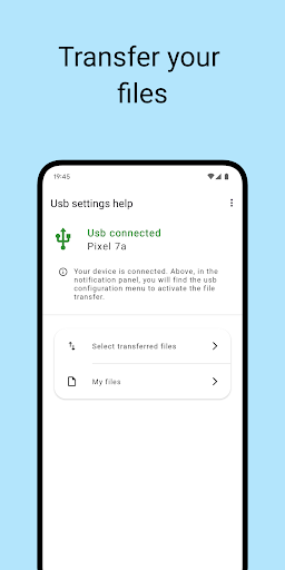 USB ayarları yardımı ekran görüntüsü