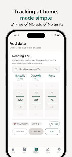 HealthNest Blood Pressure App ekran görüntüsü