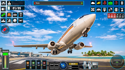 US plane flight simulator game ekran görüntüsü