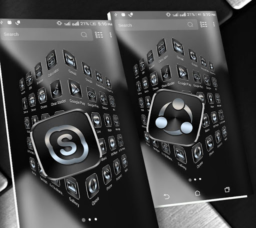 Black Silver Launcher Theme ekran görüntüsü