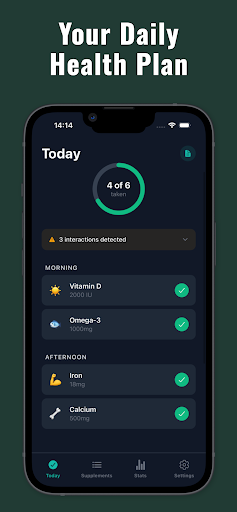 Supplement Tracker - Daily Log ekran görüntüsü