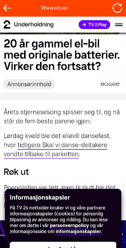 norske aviser ekran görüntüsü