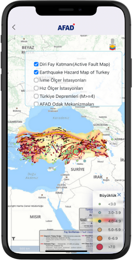 Deprem AFAD ekran görüntüsü