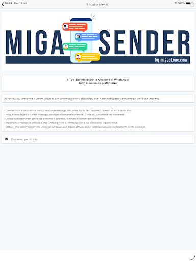 Migasender ekran görüntüsü