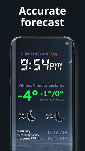 Weather Night Dock with clock ekran görüntüsü