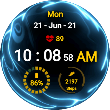 Three Color Fluid Watch Face ekran görüntüsü