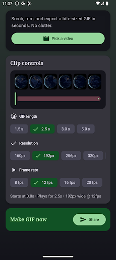 Vid2Gif - Convert vids to GIF ekran görüntüsü