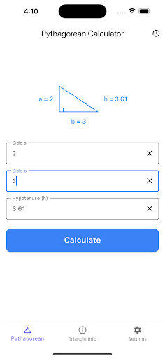 Pythagorean Calculator ekran görüntüsü