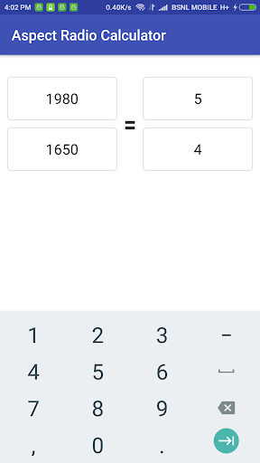 Aspect Ratio Calculator ekran görüntüsü