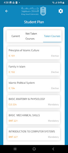 KSU Students e-Services ekran görüntüsü