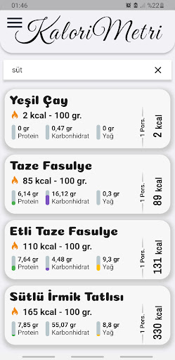 Kalorimetri ekran görüntüsü