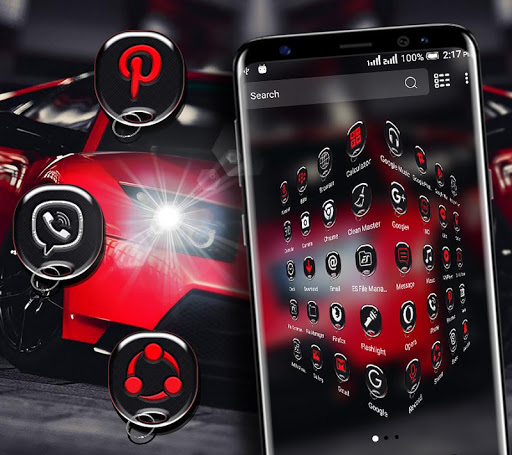 Red Car Launcher Theme ekran görüntüsü
