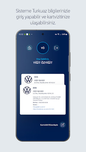 VW e-Kartvizit ekran görüntüsü